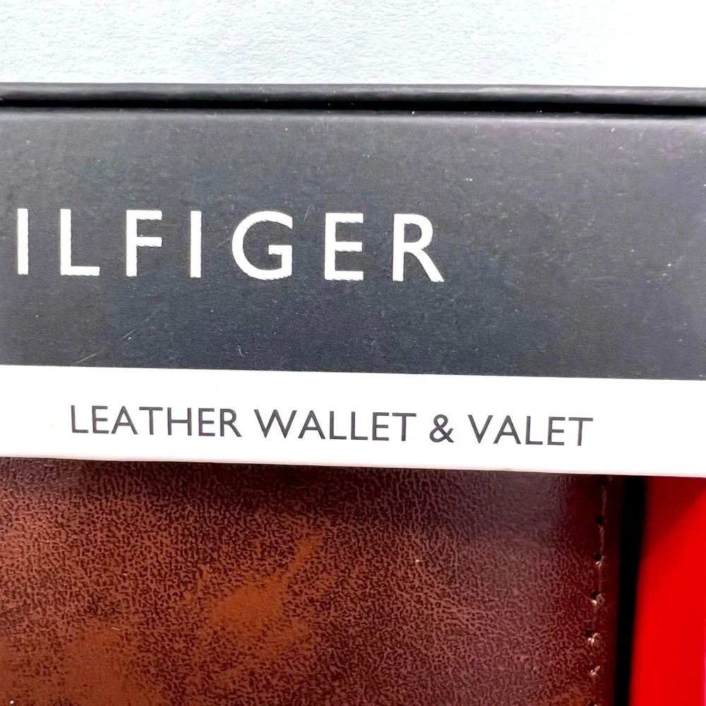 TOMMY HILFIGER 💯 MENS WALLET DOUBLE FOLD, BROWN, GENUINE LEATHER, RFID READY - Picture 10 of 14